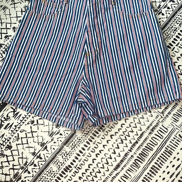 Niki-Lee Red, White And Blue Striped Shorts - Picture 4 of 7